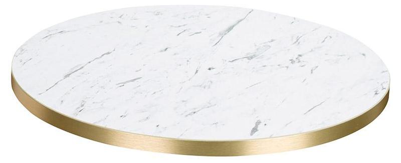 Egger F204 ST9 White Carrara Marble / Gold ABS Edge - 25mm Laminate
