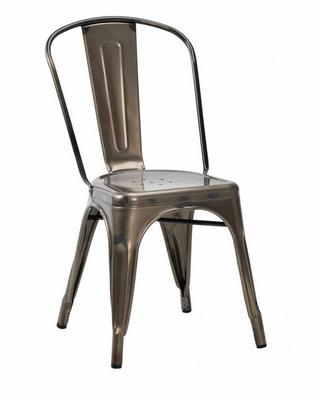 French Bistro Side Chair - Gun Metal Grey 