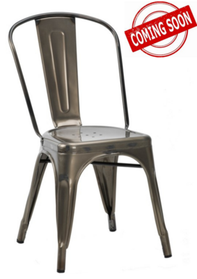 French Bistro Side Chair - Gun Metal Grey - DUE W/C 01/04/2024
