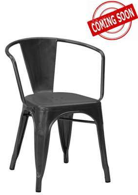 French Bistro Armchair - Black Matt - DUE W/C 01/04/2024