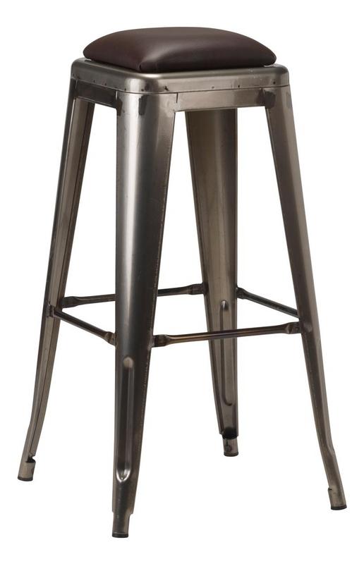 French Bistro High Stool - Gun Metal Grey  - main image