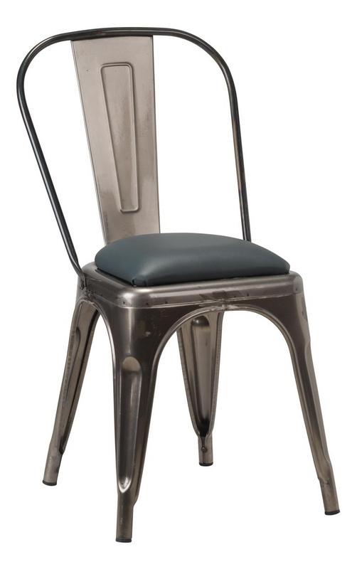 French Bistro Side Chair - Gun Metal Grey  - main image