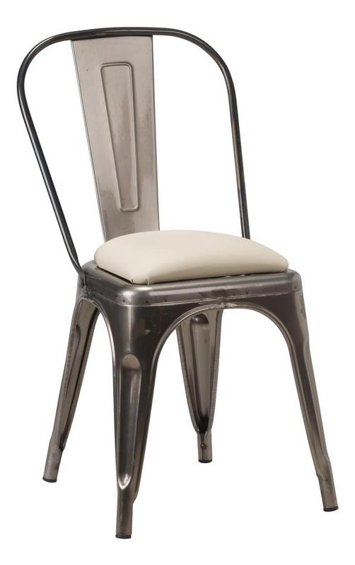 French Bistro Side Chair - Gun Metal Grey  - main image