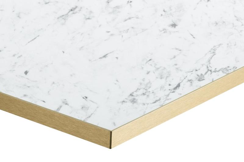 1200mm x 700mm ,Egger F204 ST9 White Carrara Marble/ Gold ABS,Hudson Single Rectangular (DH) - main image